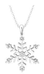 Parkplace Jewelers Silver Snow Flake Diamond Fashion Pendant 87699PPSSSLPD