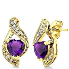 Parkplace Jewelers Heart Shape Gemstone & Diamond Earrings 60759PPTSERAM