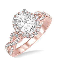 Parkplace Jewelers Oval Shape Semi-Mount Halo Diamond Engagement Ring 245C3PPFVPW-SM