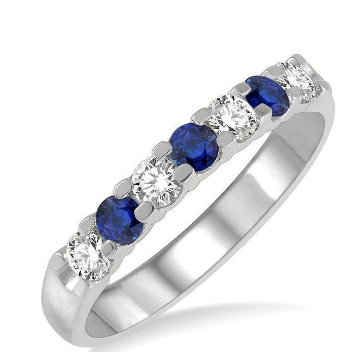 Parkplace Jewelers 7 Alternate Gemstone & Diamond Wedding Band 46484PPFGSPWG