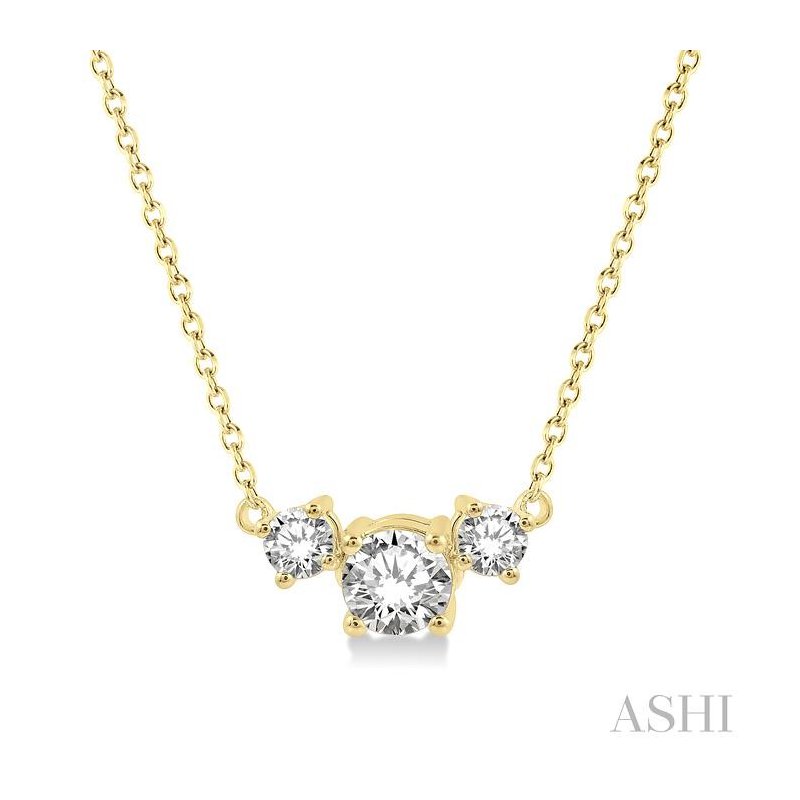 ASHI Round Shape Past Present & Future Diamond Necklace 992HHPPFGNKYG