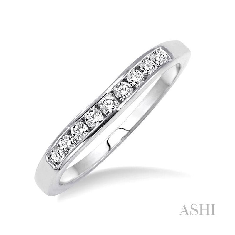 ASHI Channel Set Curved Diamond Wedding Band 31146PPFCW