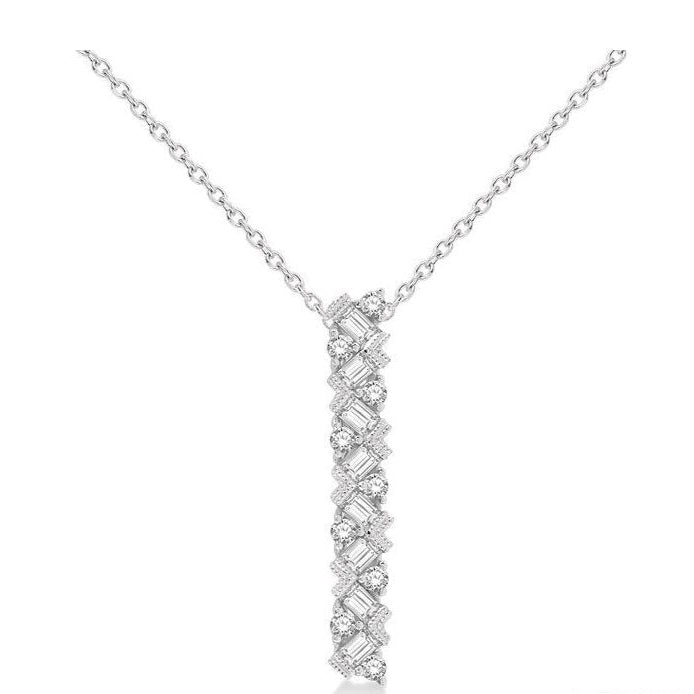 Parkplace Jewelers Scatter Zig-Zag Vertical Bar Baguette Diamond Fashion Pendant 621B3PPFHPDWG