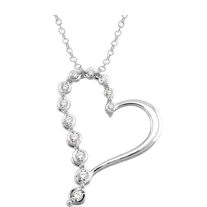 Parkplace Jewelers Silver Heart Shape Journey Diamond Fashion Pendant 86148PPSXSLPD
