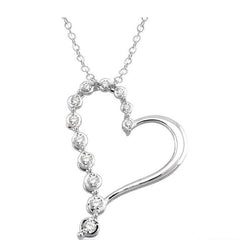 Parkplace Jewelers Silver Heart Shape Journey Diamond Fashion Pendant 86148PPSXSLPD