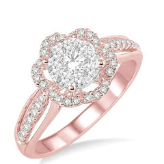 Parkplace Jewelers Round Shape Lovebright Diamond Flower Engagement Ring 13313PPFVPW