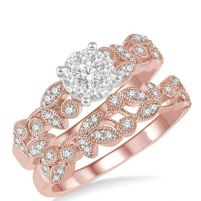 Parkplace Jewelers Round Shape Lovebright Diamond Wedding Set 15393PPFHPW-WS