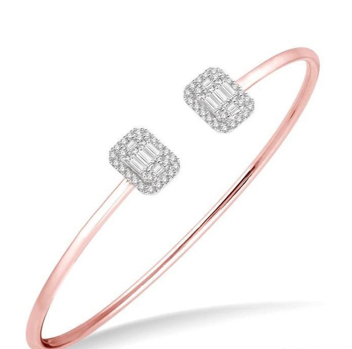 Parkplace Jewelers Stackable Halo Fusion Diamond Open Cuff Bangle 7992HPPFVPW
