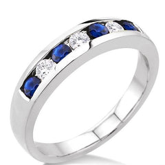 Parkplace Jewelers Channel Set Alternate Gemstone & Diamond Wedding Band 30317PPFXSPWG
