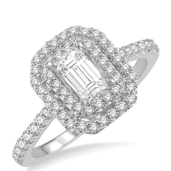 Parkplace Jewelers Emerald Shape Halo Diamond Engagement Ring 241H1PPFHWG-LE