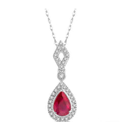 Parkplace Jewelers Pear Shape Gemstone & Halo Diamond Pendant 58578PPTSPDRBWG