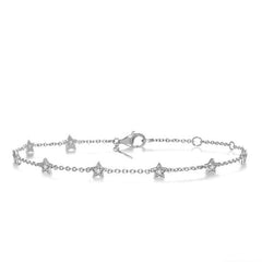 Parkplace Jewelers Star Diamond Station Chain Bracelet 705C0PPTGWG