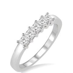 Parkplace Jewelers Princess Shape 5 Stone Diamond Wedding Band 35173PPFHWG