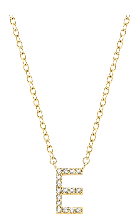 Parkplace Jewelers Block 'E' Initial Diamond Pendant 912F9PPFSPDYG-E