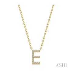 ASHI Block 'E' Initial Diamond Pendant 912F9PPFSPDYG-E
