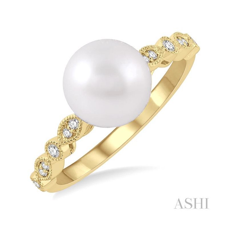 ASHI Pearl & Diamond Fashion Ring 56048PPFGWPYG