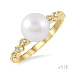 ASHI Pearl & Diamond Fashion Ring 56048PPFGWPYG