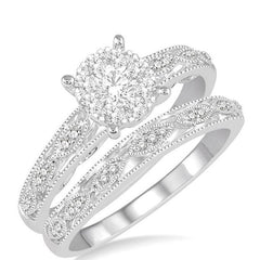 Parkplace Jewelers Round Shape Lovebright Diamond Wedding Set 158C4PPFVWG-WS