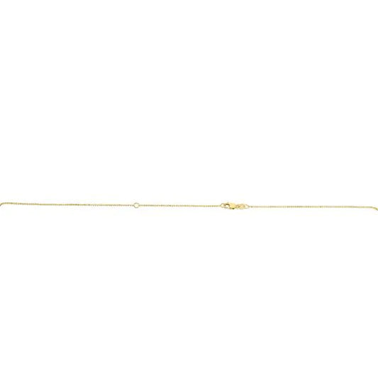 Yellow Gold Diamond Cut/ Textured Extendable Bead Basic Chain