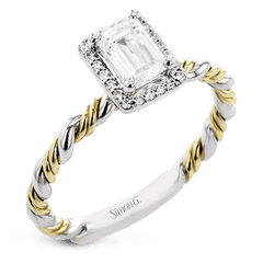 Emerald-Cut Halo Engagement Ring in 18K Gold with Diamonds LR2796 WHITE 18K SEMI