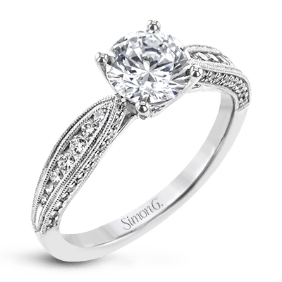 Engagement Ring in 18k Gold with Diamonds TR784 WHITE 18K SEMI