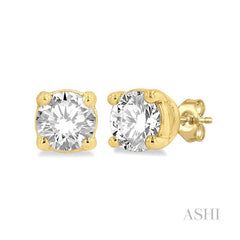ASHI Round Shape Diamond Stud Earrings 66306PPFGERYG