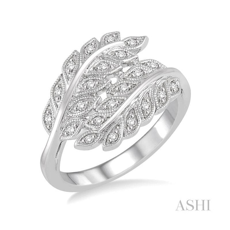 ASHI Silver Leaf Diamond Fashion Ring 86508PPSSSLRG