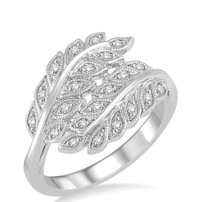 Parkplace Jewelers Silver Leaf Diamond Fashion Ring 86508PPSSSLRG