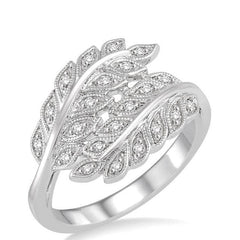 Parkplace Jewelers Silver Leaf Diamond Fashion Ring 86508PPSSSLRG