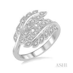 ASHI Silver Leaf Diamond Fashion Ring 86508PPSSSLRG