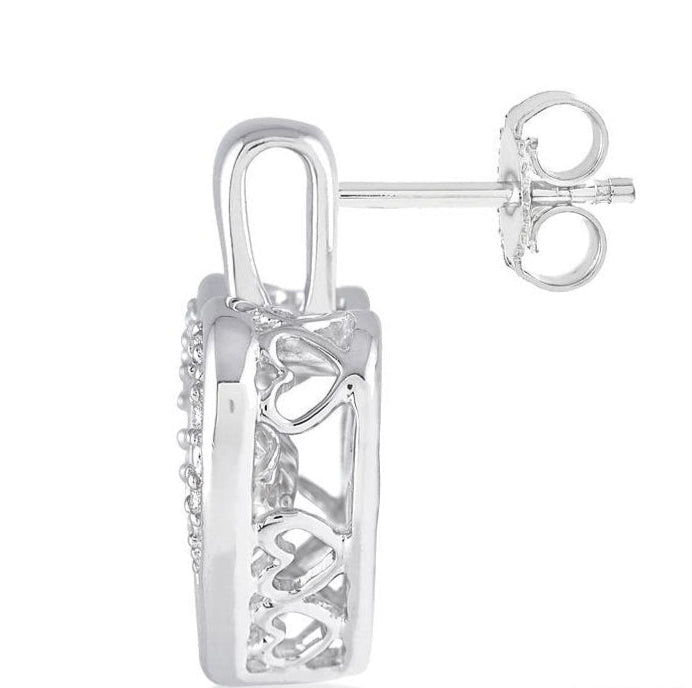 Parkplace Jewelers Silver Heart Shape Emotion Diamond Earrings 80039PPSXSLER