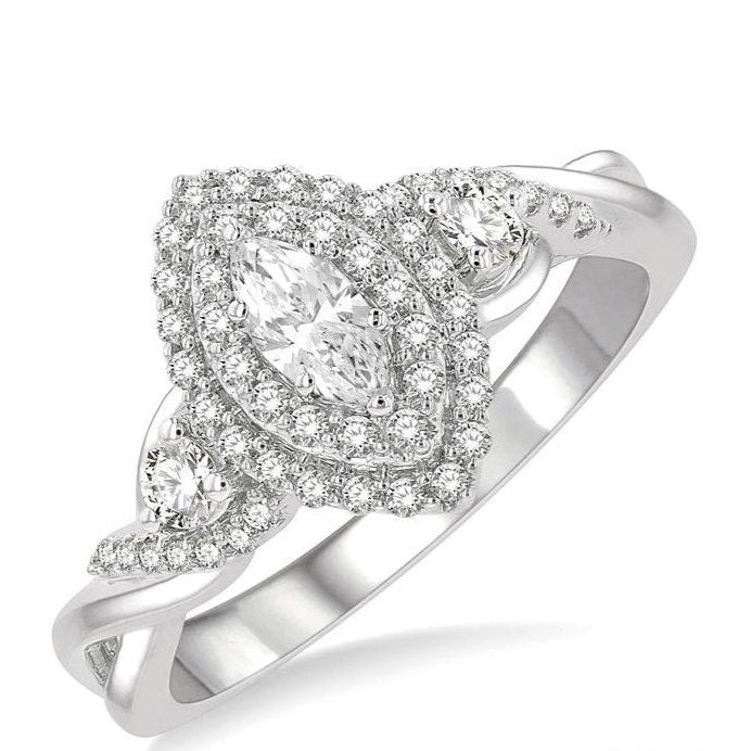 Parkplace Jewelers Marquise Shape Semi-Mount Halo Diamond Engagement Ring 251M4PPFHWG-SM