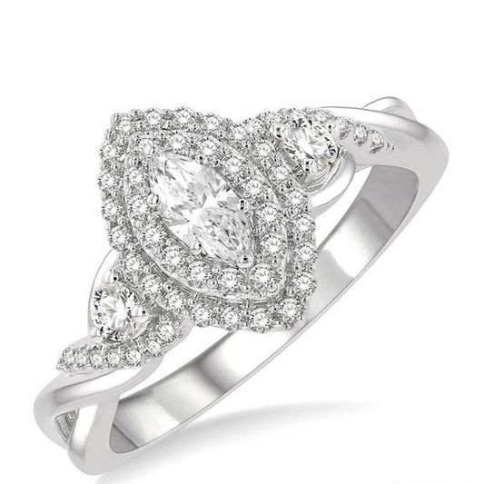Parkplace Jewelers Marquise Shape Semi-Mount Halo Diamond Engagement Ring 251M4PPFHWG-SM