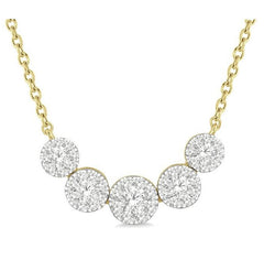 Parkplace Jewelers Round Shape 5 Stone Lovebright Essential Diamond Smile Necklace 9936HPPFGNKYW