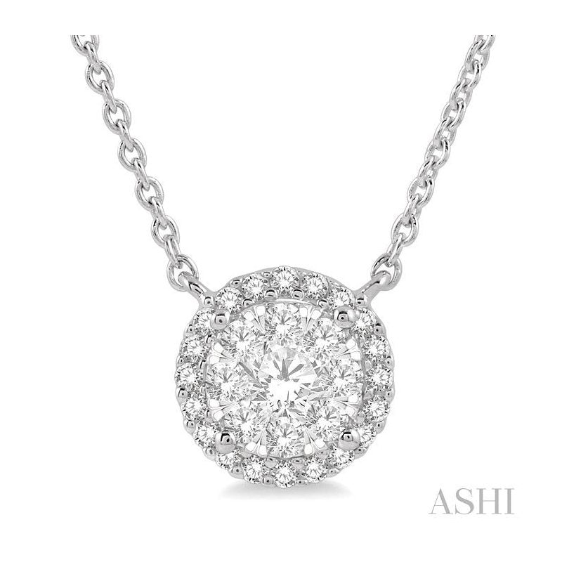 ASHI Round Shape Halo Lovebright Essential Diamond Pendant 9965UPPFVNKWG