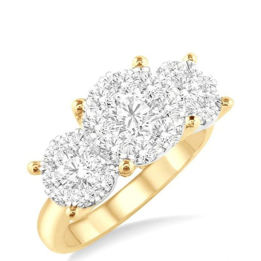 Parkplace Jewelers Round Shape Past Present & Future Lovebright Essential Diamond Engagement Ring 36920PPFGYW-1.50