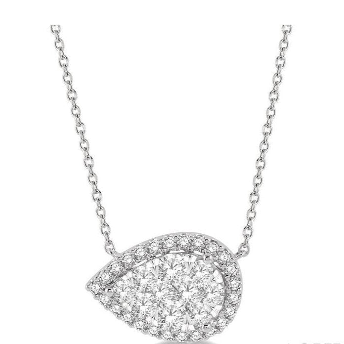 Parkplace Jewelers Pear Shape East-West Halo Lovebright Essential Diamond Pendant 99811PPFVNKWG
