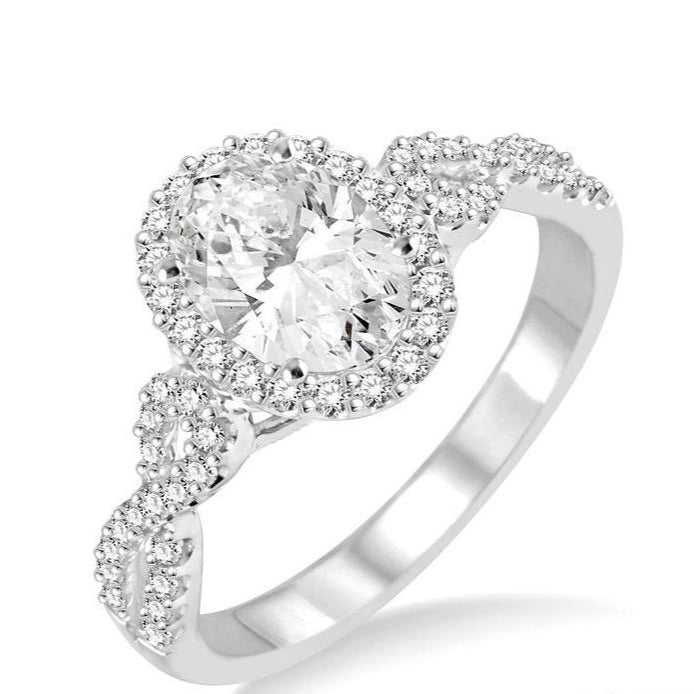 Parkplace Jewelers Oval Shape Semi-Mount Halo Diamond Engagement Ring 245C6PPFHWG-SM