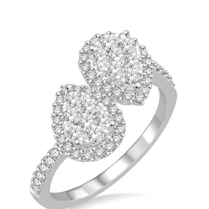 Parkplace Jewelers Pear Shape 2 Stone Halo Lovebright Diamond Fashion Ring 443B2PPFVWG