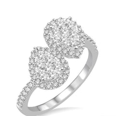 Parkplace Jewelers Pear Shape 2 Stone Halo Lovebright Diamond Fashion Ring 443B2PPFVWG