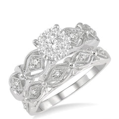Parkplace Jewelers Round Shape Lovebright Diamond Wedding Set 148E3PPFHWG-WS