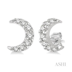 ASHI Crescent Petite Diamond Fashion Earrings 642A9PPTSERWG