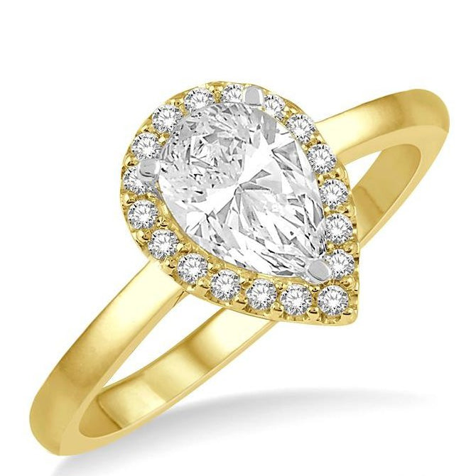 Parkplace Jewelers Pear Shape Semi-Mount Halo Diamond Engagement Ring 260L8PPFHYW-SM