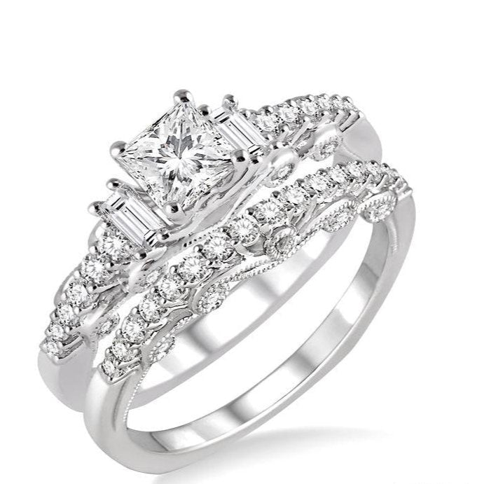 Parkplace Jewelers Princess Shape Diamond Wedding Set 20931PPFHWG-WS