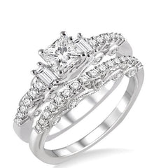 Parkplace Jewelers Princess Shape Diamond Wedding Set 20931PPFHWG-WS