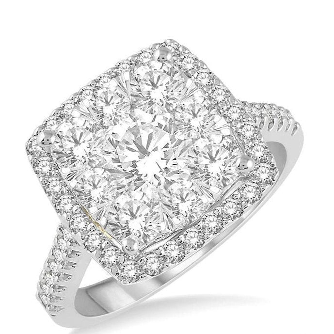 Parkplace Jewelers Cushion Shape Halo Lovebright Essential Diamond Engagement Ring 123F0PPFVWY-2.00