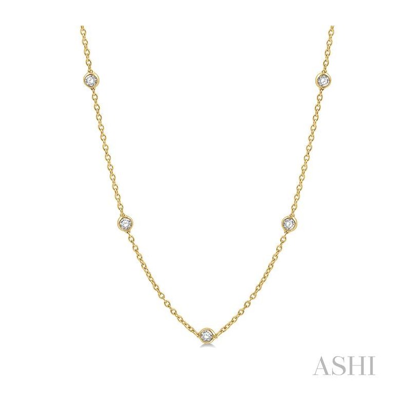 ASHI Diamond Station Necklace 990A2PPFGNKYG