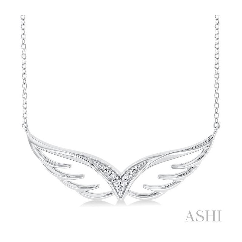 ASHI Silver Angel Wings Diamond Fashion Pendant 84189PPSSSLPD