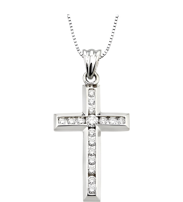 Parkplace Jewelers Channel Set Cross Diamond Pendant 95113PPFNPDW