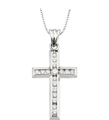 Parkplace Jewelers Channel Set Cross Diamond Pendant 95113PPFNPDW